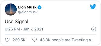 Daha önce birçok defa whatsapp'ın daha güvenli alternatifi olarak karşımıza çıkan signal, bu tweetten sonra daha da merak edilir oldu. Elon Musk Urges People To Switch From Using Whatsapp To Signal App Itp Live