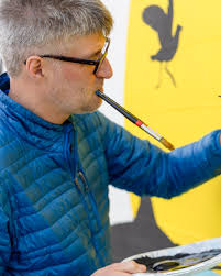 For the Farnsworth's 2025 mural project, Gulf of Maine Pictographs No. 1,  artist, writer, and naturalist James Prosek brings his deep connection to  Maine's natural world to the Museum. With large-scale silhouettes