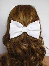 I Love Wearing Big Bows In My Hair Like This Or Even With My Hair Pulled Back Into A Nice Bun And The Bow Hair Accessories White Hair Accessory White Hair