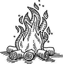 Hand Drawn Vector Drawing Of A Camping Oil Lamp Black And White Fire Drawing Camping Drawing Campfire Drawing