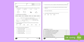 Light Homework Activity Sheet Homework Light Light Wave Transfer Vacuum Reflectio Science Teaching Resources Homework Worksheets Free Teaching Resources