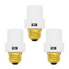 Uninex 3 Pack Dusk To Dawn Photocell Light Control Auto Sensor Light Socket E26 E27 Medium Base White Ul Listed