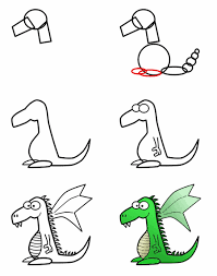 How To Draw A Cartoon Dragon Dragon Drawing Drawing Lessons For Kids Drawing Lessons