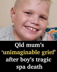A Qld mum of four has had her world “turned upside down” after her  12-year-old son died in a spa tragedy, sparking an outpouring of support  from loved ones and her community