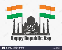Happy Republic Day Of India National Flag And Simbol Of