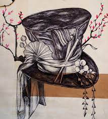 Japanese Mad Hat By Grapeninja On Deviantart Mad Hatter Drawing Mad Hatter Hat Drawing Alice And Wonderland Tattoos