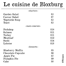 Today i work at my cafe in bloxburg and add some fall items to the menu. Le Cuisine De Bloxburg Menu Contact U Felipeflower On Reddit To Change Colour Menu Name How To Plan Words Coding