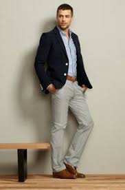Blue Shirt Navy Jacket Khaki Pants Casual Professional Fitness Fashion Outfits Mens Work Outfits