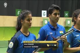 Manu bhaker also shot 296 in rapid fire to qualify for the final with 588, but ended up. Manu Bhaker Saurabh Chaudhary Manu Bhaker Saurabh Chaudhary Win Gold In Shooting World Cup Manu Saurabh Bag Gold In Issf World Cup Manu Bhaker Saurabh Chaudhary Shooting Manu Saurabh World Record Issf Shooting World Cup 2019 Rio