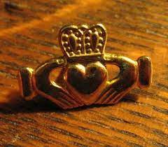 Claddagh Ring Lapel Pin Vintage Irish Love Loyalty Friendship Heart Crown Pin Loyalty Friendship Claddagh Heart Crown