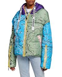 Khrisjoy Khris Drawstring Hood Puffer Jacket Paisley Jackets Puffer Jackets Paisley