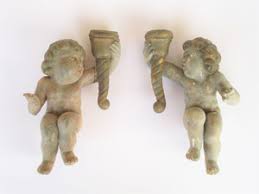 What stands out is the shape and height. Lot Art Pair Of Cherubim Angels Wall Candle Holders Wood 17th 18th Century