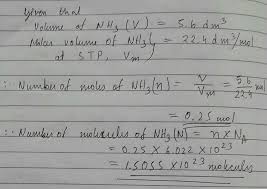 This solution provides a brief explanation as to how to find amount of moles and molecules of oxygen. Calculate Number Of Moles And Molecules Of Ammonia Present In 5 6 Dm 3 Of Its Volume