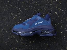 Balenciaga Triple S Clear Sole Sneaker Navy Blue Sole Sneakers Sneakers Balenciaga