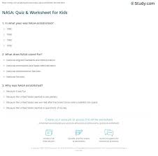 Also, see if you ca. Nasa Quiz Worksheet For Kids Study Com