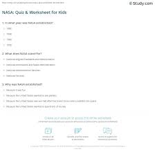 Well, what do you know? Nasa Quiz Worksheet For Kids Study Com