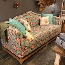 Floral gloria 77'' rolled arm slipcovered sofa bed with reversible cushions. Printed Fabric Sofa Design Afsara Interiors Facebook