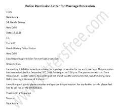 Police Permission Letter For Marriage Procession Police Permission Request Letter Sample