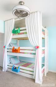 Or a double loft bed with a slide! How To Build A Diy Triple Bunk Bed Plans And Tutorial