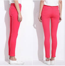 Womens Candy Color Slim Fit Strechy Pants Womens Candy