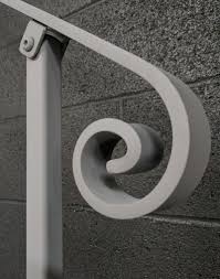 Compare click to add item fypon® quickrail® premium stair rail kit with colonial spindles to the compare list. 6 7 8 Foot Handrail For Stairs Steel In Ground Posts Ez Rails