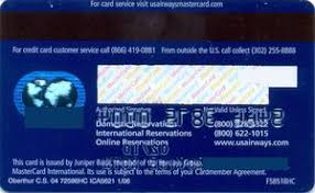 Juniper credit card contact number. Bank Card Us Airways Mc Juniper Bank United States Of America Col Us Mc 0080