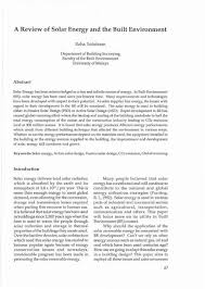One faculty representative on senate, built environment. A Review Of Solar Energy And The Built Environment E Journal Um