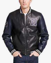 Men S Faux Leather Varsity Jacket Created For Macy S Macys Com Leather Varsity Jackets Men Logo Tommy Hilfiger Man