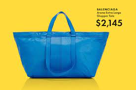 Green atmos 5 pack 15 x 16 inch with 27 inch long handle reusable grocery bags 5.5 oz cotton canvas tote eco friendly super strong washable great choice for promotion branding. The 2 000 Balenciaga Ikea Bag Is Actually Awesome Gq