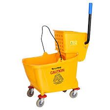 They are recommended for effective and organized cleaning. Alpine Industries Mop Bucket Side Wringer Combo Heavy Duty Commercial Janitorial Cart W Spring Wringer On Wheels For Home Industrial Cleaning Commercial Mop Bucket For Business Yellow Buy