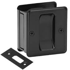 Designed to mount on the inside of the door with the hardware flush with the surface, this option. Matte Black Pocket Sliding Door Passage Handle Lock Pull Hardware Walmart Com Walmart Com