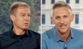 Andreas brehme put germany ahead before gary lineker leveled for england late on. It S Coming Home Lineker Embarrasses Klinsmann As German Sings England Song Football Sport Express Co Uk