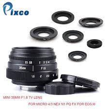 Pixco Mini 35mm F1 6 Aps C Television Tv Lens C Mount Lens Adapter For Micro 4 3 Nex N1 Pq Fx For Eos M For Olympus Om D Cheap Camera Lenses Lens Television Tv