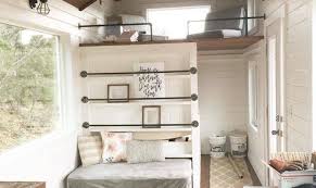 Tiny home with loft bedroom accessible via ladder. Ana White Tiny House Loft Bedroom Guest Bed House Plans 101851