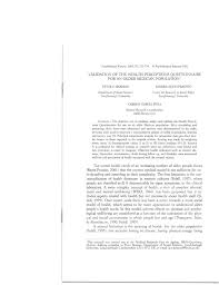 Has anyone printed the mexico health questionnaire. Pdf Validation Of The Health Perceptions Questionnaire For An Older Mexican Population