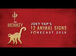 2018 Animal Sign Forecast Monkey Joey Yap