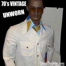 Earth tones & bell bottoms: 70s Pristine Vintage Linen Bell Bottom Disco Suit Mens 42l 35w Dressthatman