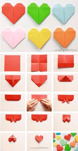 Pin Oleh Aliya Di Karya Bunga Dari Origami Kartu Valentine Origami Hati