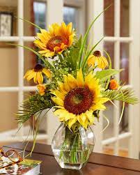 Silk Sunflower Arrangement Fall Flower Arrangements Sunflower Arrangements Flower Arrangement Designs