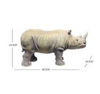 Escultura de rinoceronte de resina para decoración exterior, artesanía  hecha a mano, adornos de animales, decoración del hogar