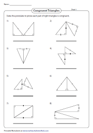 [the two congruent angles imply an isosceles for two triangles to be 'similar', what do you need to show? Congruence Postulates In Right Triangles Triangle Worksheet Congruent Triangles Worksheet 8th Grade Math Worksheets