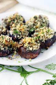 Italian Vegetarian Stuffed Mushrooms Recipe Mushroom Recipes Vegetarian Recipes Uk Vegetarian Appetizers