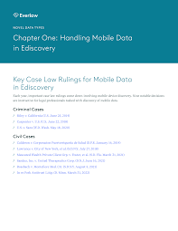 Chapter One: Handling Mobile Data in Ediscovery
