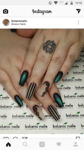 Other nail design green nail designs require you to have clean nails. Dark Green And Black Stripes Nail Design Coffinshape Darkgreennails Striped Nails Green Nails Dark Green Nails