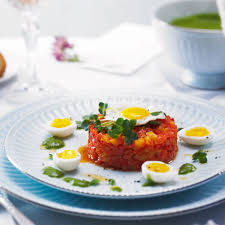 Paprika-Tatar mit Wachtelei