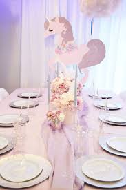Loving The Table Settings And Centerpiece At This Unicorn Birthday Party See More Party Ide Birthday Party Decorations Birthday Centerpieces Birthday Parties