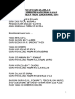 Teks ucapan pengacara majlis mesyuarat agung tahunan. Teks Mc Hari Kanak Kanak 2014