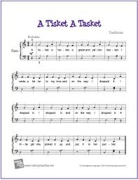 0 thru 8 1 thru 7 9 to end. A Tisket A Tasket Free Easy Piano Sheet Music