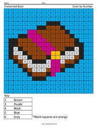 Minecraft Color By Number Coloring Squared Enchanted Book Pixel Art Pattern Minecraft Coloring Pages