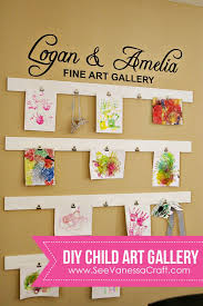 Diy Tutorial Child Art Gallery Wall See Vanessa Craft Art Display Kids Art Wall Kids Displaying Kids Artwork